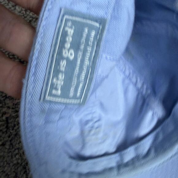 Life Is Good Hat Cap Strap Back Womens Adjustable Blue Embroidered Flower Logo - Picture 12 of 12